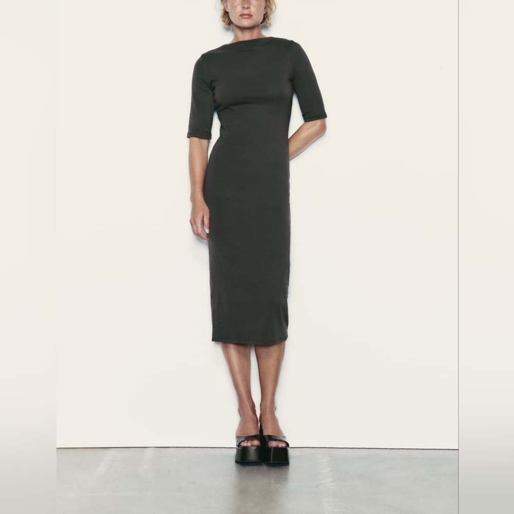 ZARA COTTON MIDI DRESS